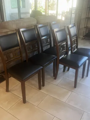 Set of six contemporary dining chairs 