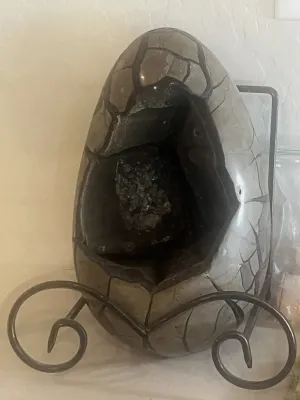 Large septarian nodule geode egg 