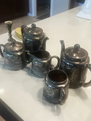 Vintage silver-plated tea and coffee service set 