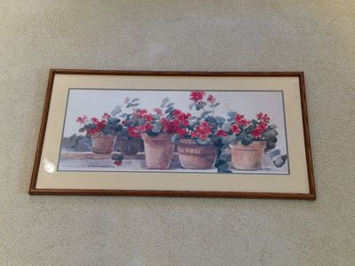 DAWNA BARTON “GERANIUMS” FRAMED PICTURE