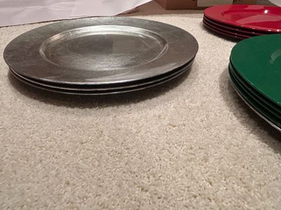 ROYAL KENDAL FINE BONE CHINA PLATES,, GREEN & RED COLORED WATER GOBLETS AND PLATES & MORE