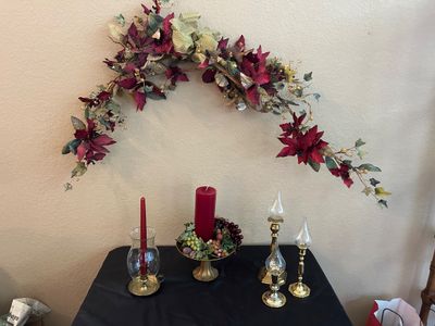 MAROON AND BRASS HOME DECOR
