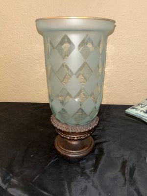ASSORTED HOME DECORATIVE GLASSWARE AND CAST INCENSE BURNER