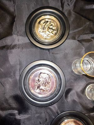 BEER GLASSES, SHOT GLASSES, AND COASTERS