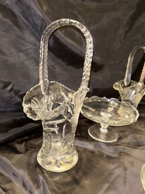 TWO PRINCESS HOUSE, BASKETS, JELLY JAR, & PEDESTAL DISH