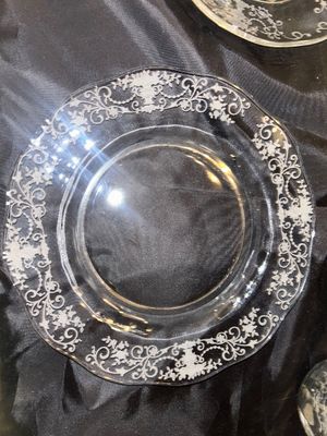 LARGE SET OF VINTAGE FOSTORIA NAVERRE PATTERN DEPRESSION GLASS
