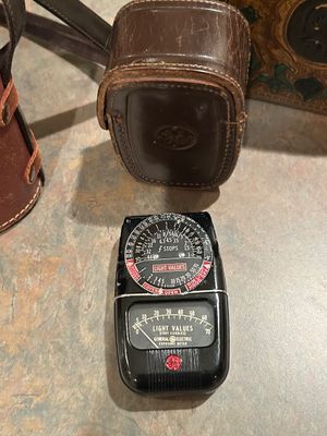 MAYFLOWER BINOCULARS & GE LIGHT METER WITH CASES