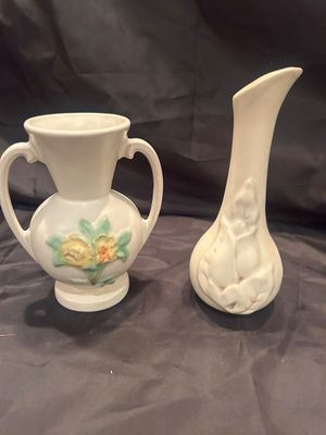 1940’s WELLER HANDLED VASE AND REDWING VASE