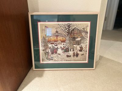 CHARLES WYSOCKI SIGNED PRINT AND ROYAL SEASONS HOLIDAY TABLEWARE