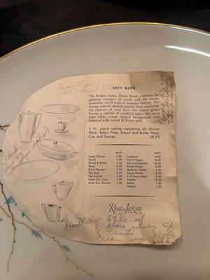 ROYAL JACKSON, BRYN MAWR SET OF DISHES