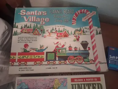 SANTA VILLAGE FLANNEL BOARD, UNITED STATES MAP PUZZLE AND SOFT PASTEL
