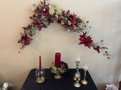 MAROON AND BRASS HOME DECOR