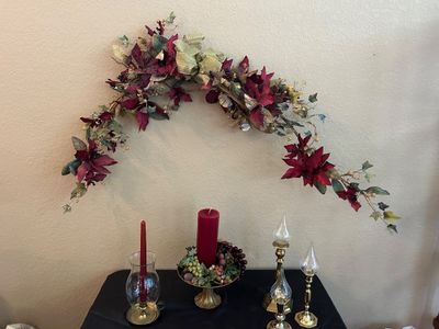 MAROON AND BRASS HOME DECOR