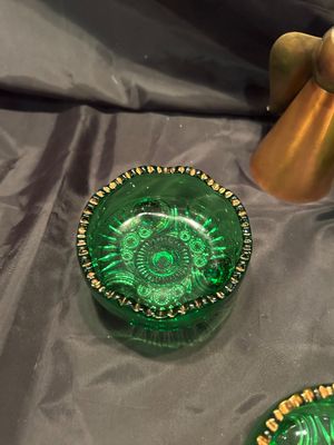 EMERALD GREEN EAPG 19th CENTURY RIVERSIDE GLASS CHOOSING CLAW PATTERN