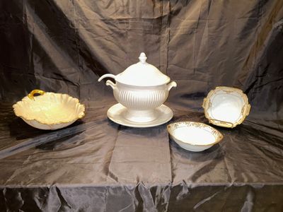 LENNOX SERVING BOWL, CALIFORNIA USA SOUP TAURINE WITH LADEL AND MORE
