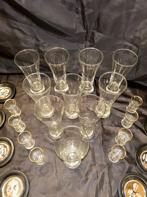 BEER GLASSES, SHOT GLASSES, AND COASTERS