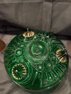 EMERALD GREEN EAPG 19th CENTURY RIVERSIDE GLASS CHOOSING CLAW PATTERN