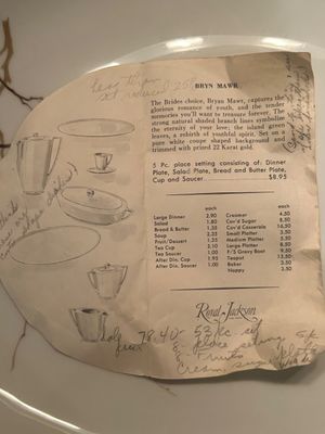 ROYAL JACKSON, BRYN MAWR SET OF DISHES