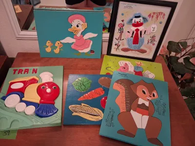 VINTAGE PLAYSKOOL & CHILD GUIDANCE WOODEN PUZZLES LOT