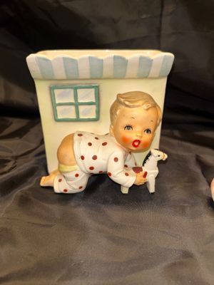 TWO ADORABLE MCM BABY PLANTERS NAPCO AND THOMAS CERAMICS
