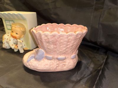 TWO ADORABLE MCM BABY PLANTERS NAPCO AND THOMAS CERAMICS