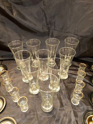 BEER GLASSES, SHOT GLASSES, AND COASTERS
