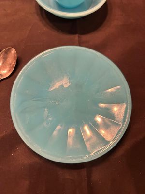 VTG CHILDREN'S GLASS TEA SET AND SILVERWARE