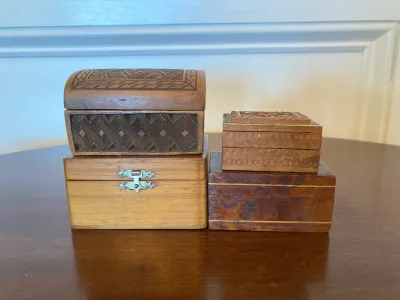 Lot of 4 Vintage Wood boxes