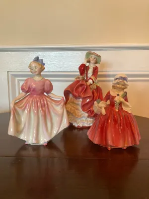 Set of 3 Bone China Royal Doulton Figurine (Top O' The Hill, Lavina, Sweeting)