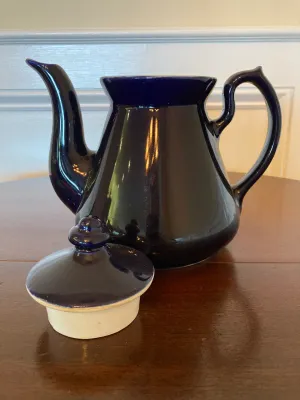 Vintage Colbalt Blue China Teapot made by "Halls"