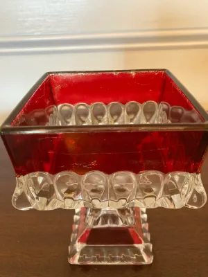 Westmoreland Crkanberry Square Candy Dish with Lid