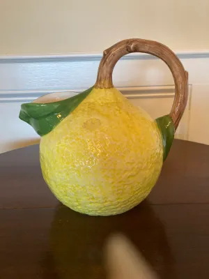Vintage Italian "Bassano" Lemon Pitcher. Made in Italy