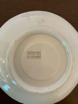 Vintage Porcelain Footed Teacup and Saucer, Made In Germany