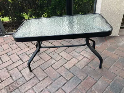 Patio Rectangular Glass Top Table