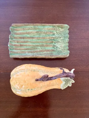 Vintage Ceramic Gourd Shape Butter Dish