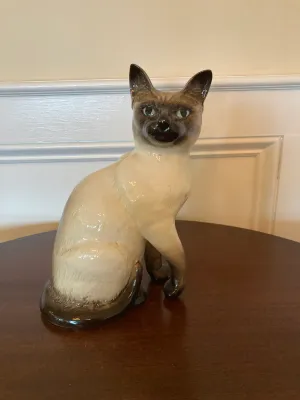 Vintage Ceramic Siamese Cat Figurine Made in England by Beswick