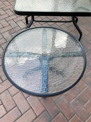 Patio Round Glass Top Table