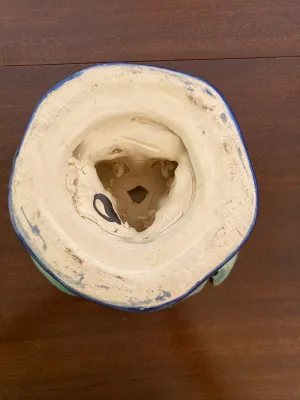 Vintage Majolica Style Ceramic Centerpiece Bowl