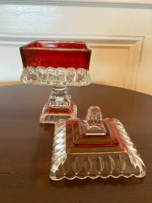 Westmoreland Crkanberry Square Candy Dish with Lid