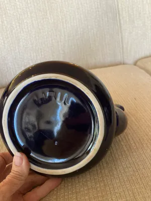 Vintage Colbalt Blue China Teapot made by "Halls"