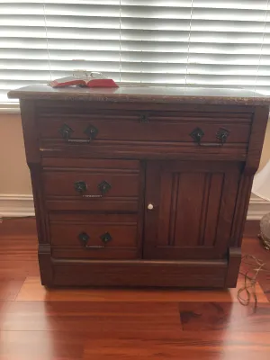 Antique Victorian Marble Top Washstand or Commode