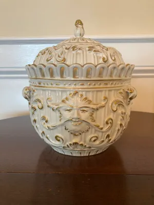 Italy White Gold Compote Porcelain