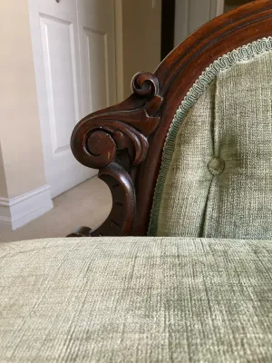 Vintage Green Velvet Chaise Lounge
