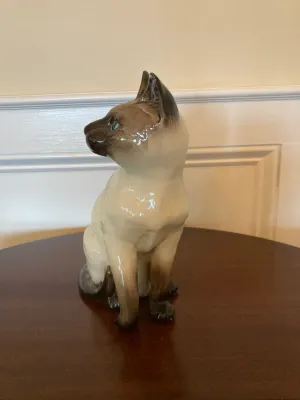 Vintage Ceramic Siamese Cat Figurine Made in England by Beswick