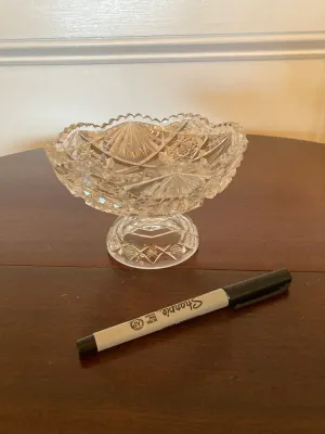 Vintage Cut Glass Footed bowl