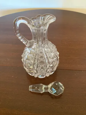 Vintage Clear pressed glass Vinegar or Oil Cruet