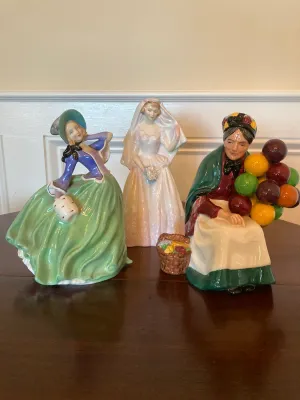 Set of 3 Porcelain Royal Doulton Figurines