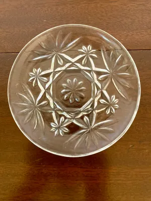 Set of 8 Vintage Anchor Hocking Clear Glass Coaster (4 1/2")