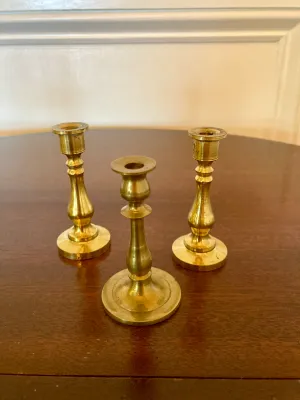 Set of 5 Assorted Brass Candle Holder