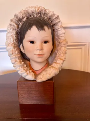 Vintage Cybis Hand Painted Porcelain Bust "Snow Bunting"